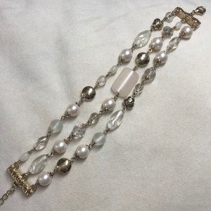 Lia sophia gold white beaded bracelet wedding